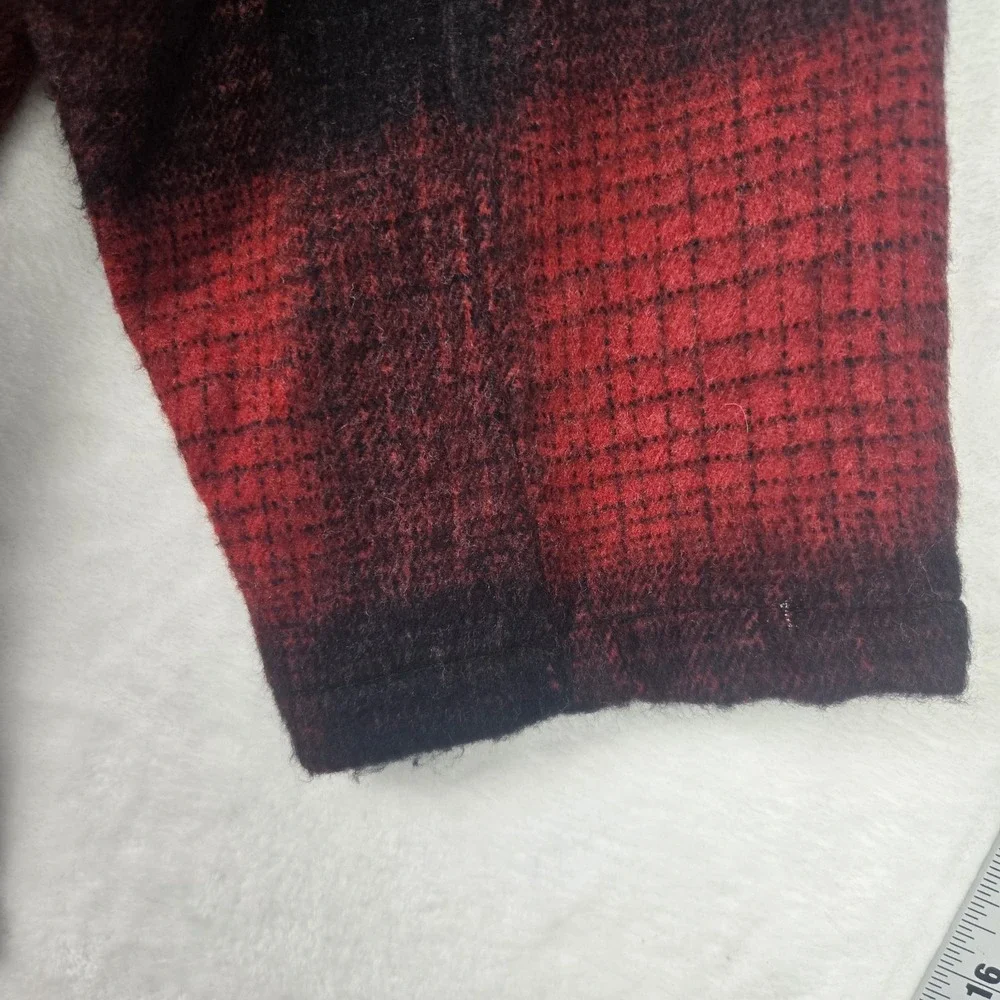 Lemon Grass Women's Red‎ Black Plaid Shacket Size 22W Snaps Wool - Picture 10 of 11